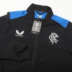 Castore Rangers FC Official Men's Black Blue Training Anthem Jacket Size L New